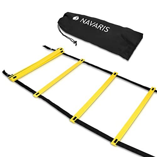 Escalera de entrenamiento Navarios - Escalera deportiva 6M - para mejorar la coordinación de la velocidad de la agilidad - con 2 bolsas