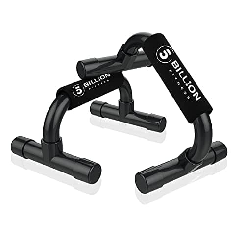 5BILLONES de soporte de barras push-up - Entrenamiento de ejercicios de gimnasio en casa - Bueno para su entrenamiento muscular - Mango de espuma (negro)