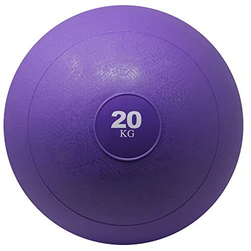 POWRX Slam Ball Medicine Ball 20 kg - Ideal para ejercicios de fitness funcionales, fortalecimiento y tonificación muscular - Contenido de arena y efecto anti-rebote + Entrenamiento PDF (Viola)